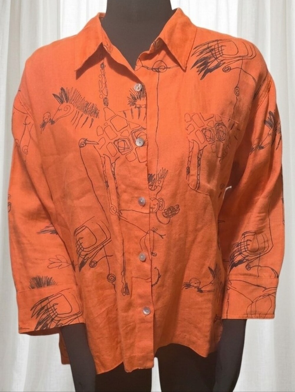 Chico's Animal Print Button-Front Blouse